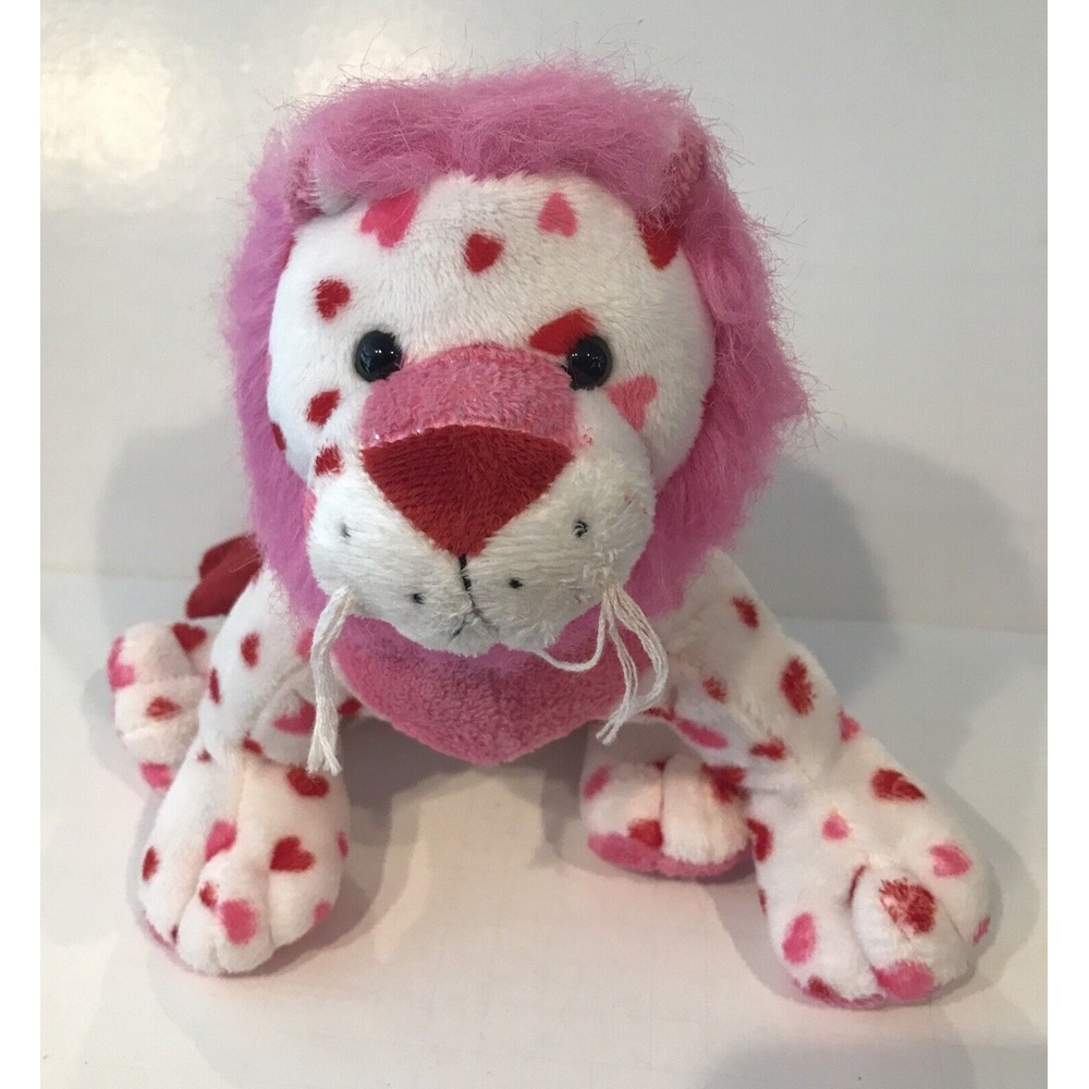 Webkinz LOVE LION Valentine's NO Code‎ HM394 Ganz Pink Hearts RETIRED  12"